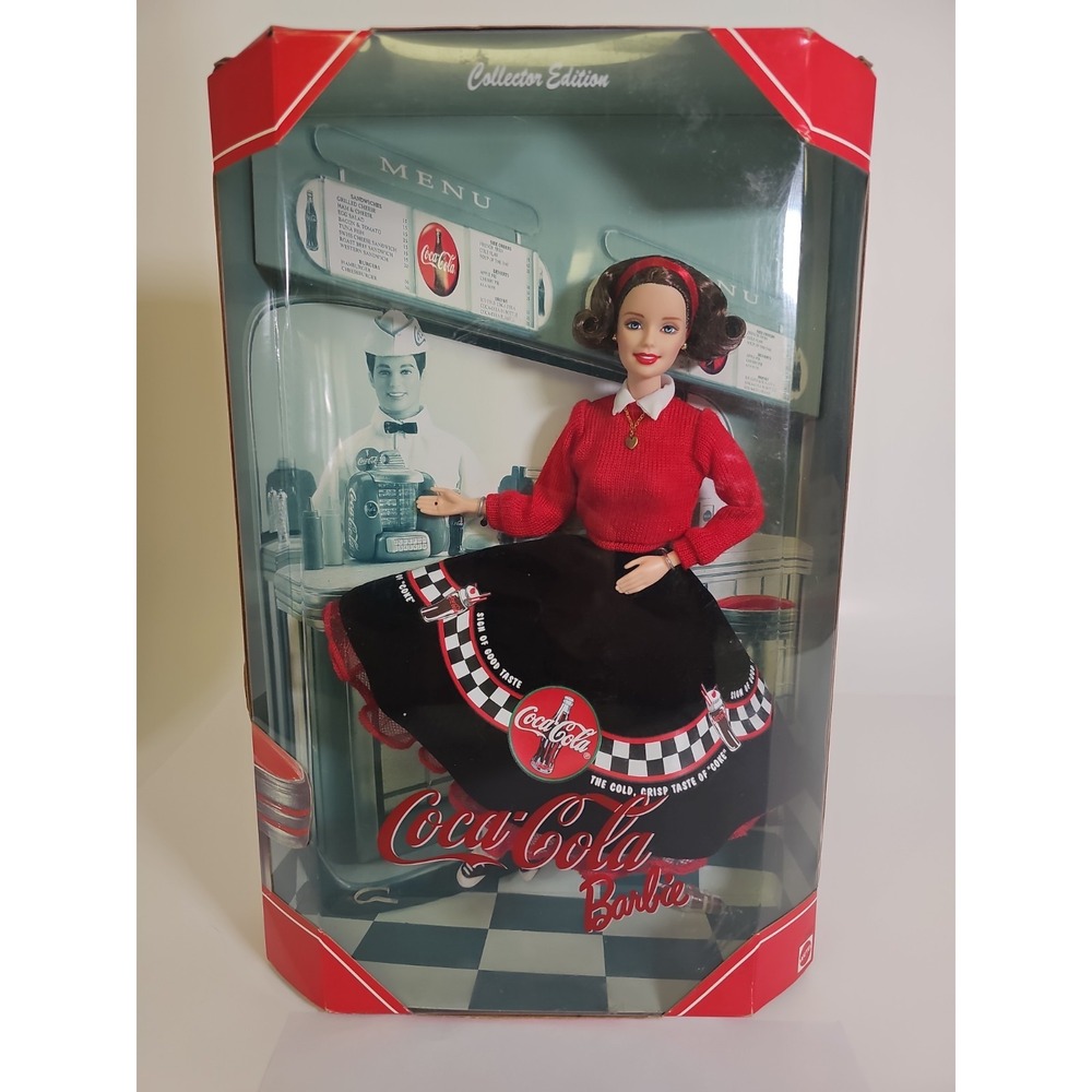 Vintage 1999 Coca-Cola Barbie Brunette Collector Edition Doll Mattel NIB